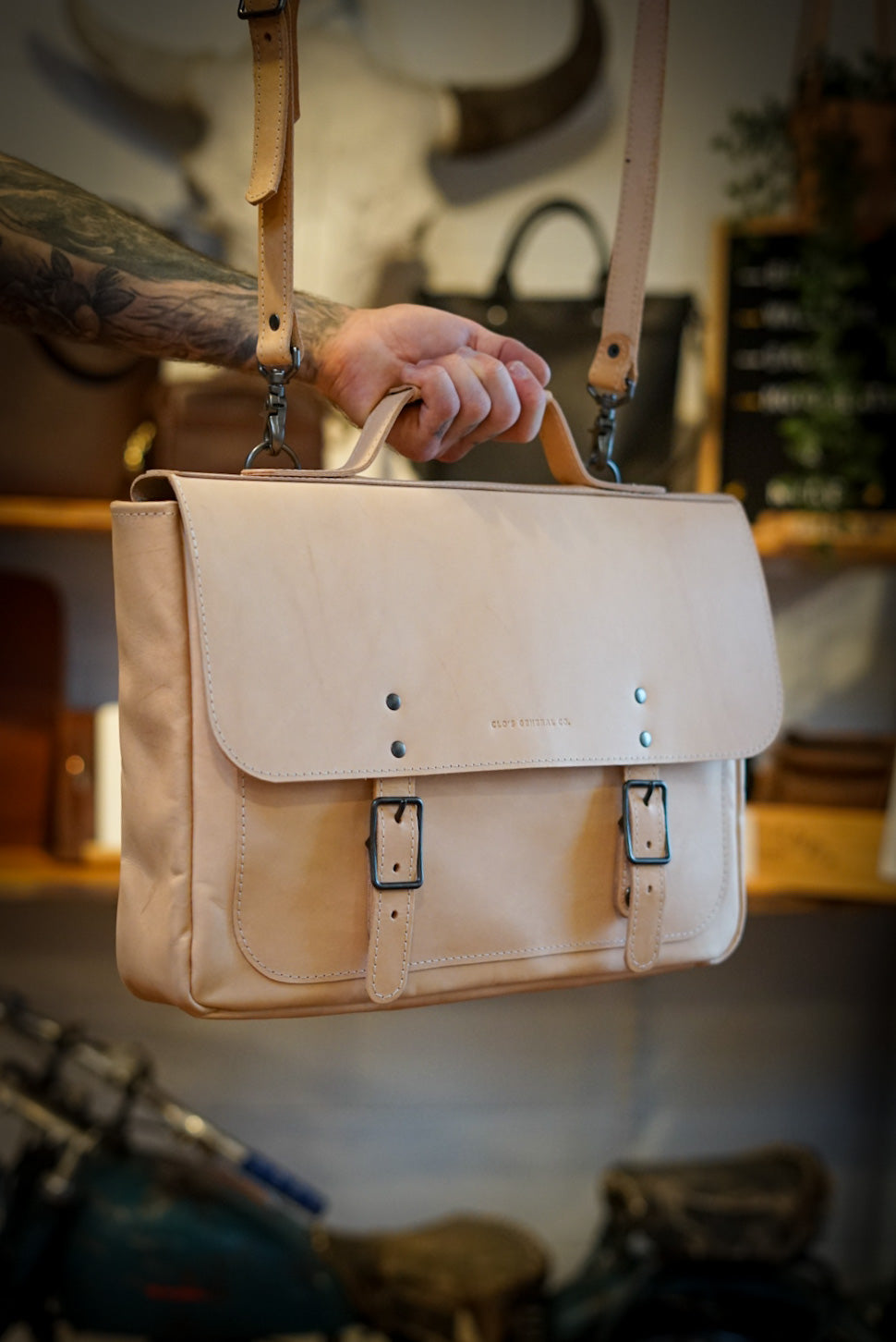 Tan messenger bag hot sale