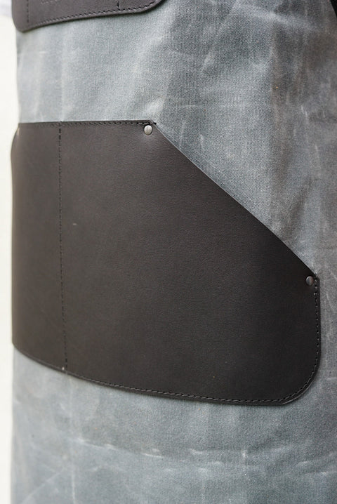 Apron (Charcoil Black Waxed Canvas + Black Leather Accents)