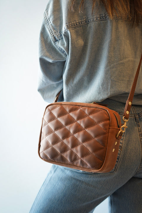 Rectangle Bag (Diamond Stitch: Milk Chocolate)