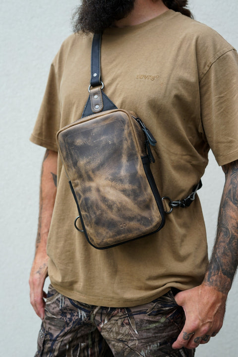 Sling Bag (Two Tone: Hillbilly Sepia + Flat Black Accents)