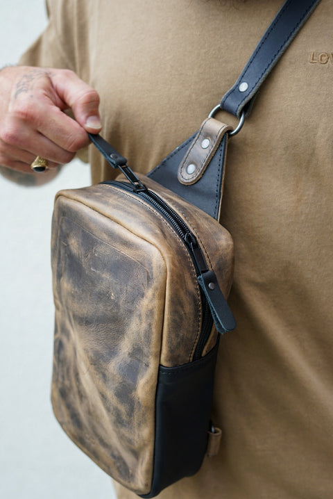 Sling Bag (Two Tone: Hillbilly Sepia + Flat Black Accents)