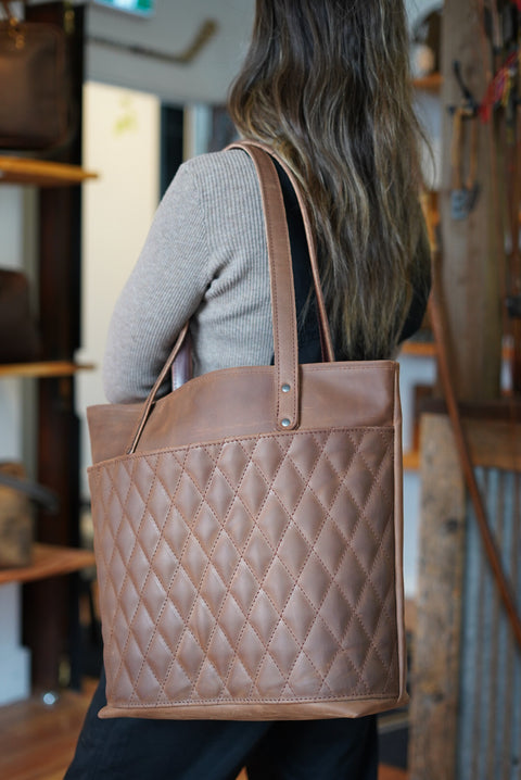 Tote Bag (Diamond Stitch: Milk Chocolate)